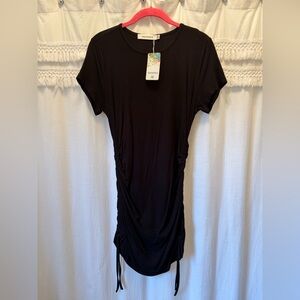 Soprano Black Ruched Mini Dress